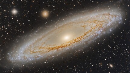 A spiral galaxy is seen floating in the dark expansive universe