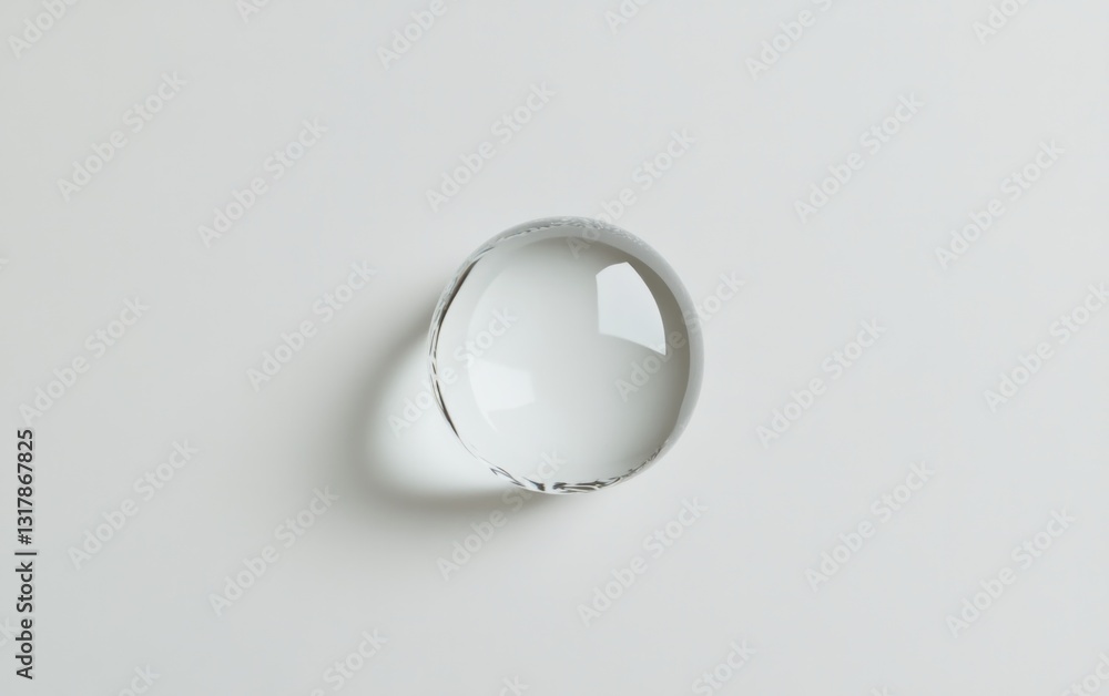 Poster transparent circular object on light gray background