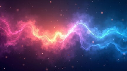 Obraz premium Vibrant abstract light colors bursting from a dark, gradient night sky