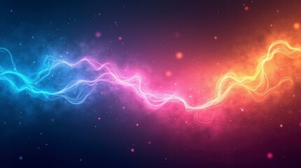 Fototapeta premium Vibrant abstract light colors bursting from a dark, gradient night sky