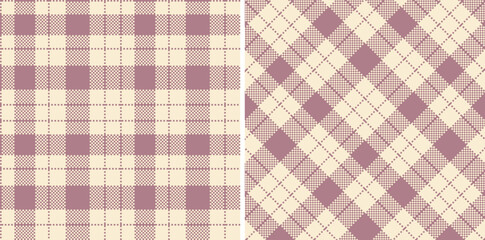 Modern Seamless Madras Plaid in Light Mauve tones Textile Design