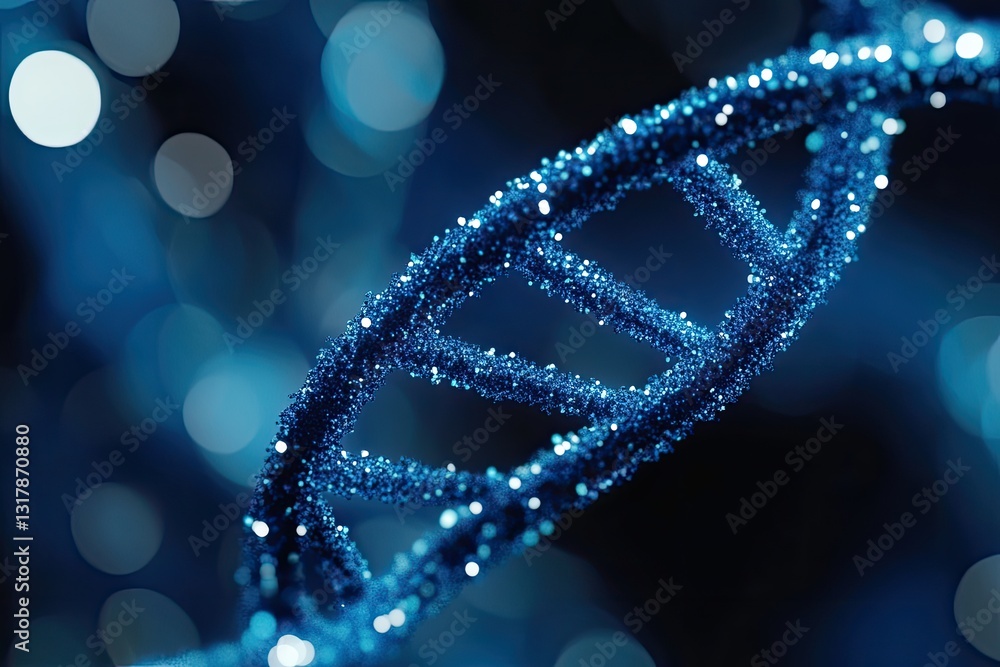 Aufkleber detailed 3d rendering of a dna double helix. the structure is depicted with intricate detail, highli