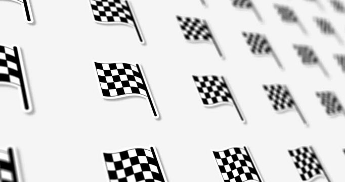 Checkered racing flag illustration design with side scroll on black and white background