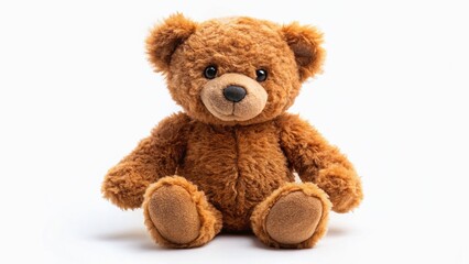 Fototapeta premium Panoramic Photo of a Brown Teddy Bear Isolated on White Background