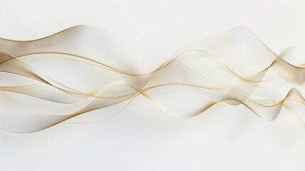 A simple and elegant arrangement of thin, curved golden lines weaving together on a white background.