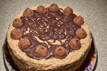 My wife baked a birthday cake. Homemade baking.