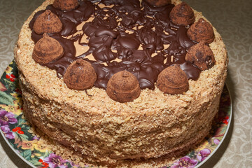 My wife baked a birthday cake. Homemade baking.