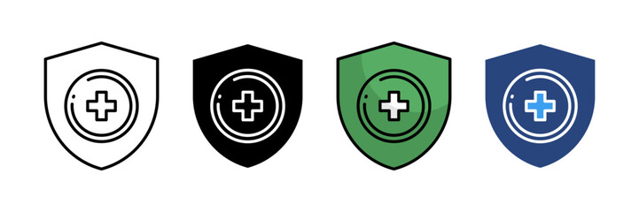 Insurance Icon Set Multiple Style Collection