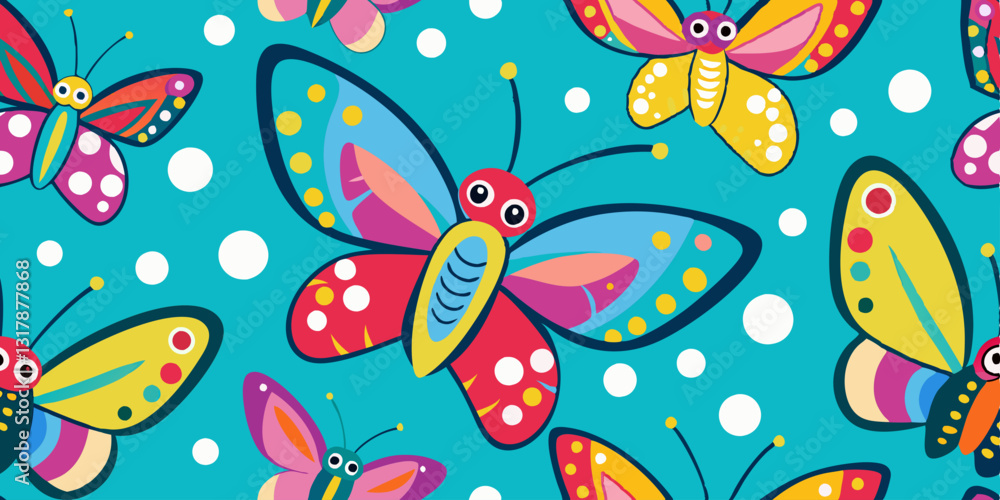 Poster seamless pattern with butterflies seamless background with butterflies seamless pattern with butterf