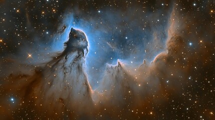 Fototapeta premium A beautiful space nebula featuring gaseous pillars and stars across space