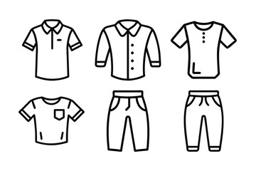 set of shirts & pant vector art