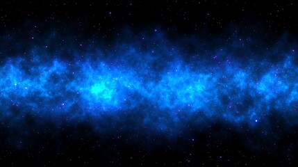 Naklejka premium An Abstract Depiction of a Blue Nebulous Galaxy and Stars