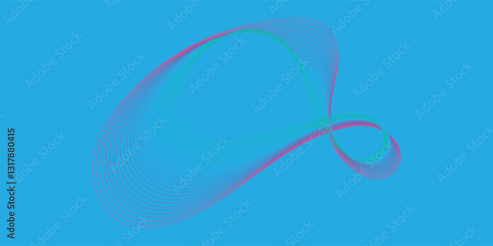 Aufkleber wave flowing liquid line abstract background. black and white vector design 3d lines in perspective,