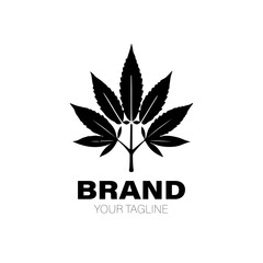 Marijuanas Logo. Marijuanas Logo Design. Marijuanas Logo Brand. Marijuanas Logo Vector Design Isolated on White Background