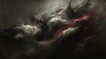 Obraz premium A captivating artistic depiction of celestial nebula formations swirling within darkness