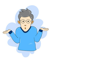 questioning expression of man 


