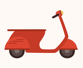 Delivery service concept. Courier scooter. Flat vector illustration.