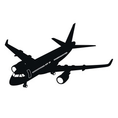 Aircraft or Airplane Silhouette Vector Illustration