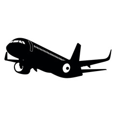 Aircraft or Airplane Silhouette Vector Illustration