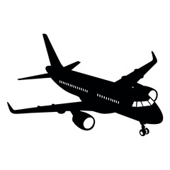 Aircraft or Airplane Silhouette Vector Illustration