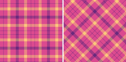 Cool Darkish Pink Seamless Madras Plaid with Rich Darkish Purple accents Textile Design