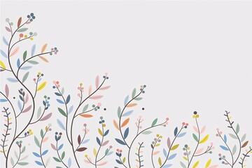 Delicate and Elegant Minimalist Floral Border Designs in Soft Pastel Colors