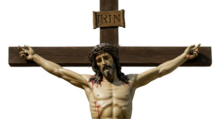 Crucifixion of Jesus  isolated on transparent png background