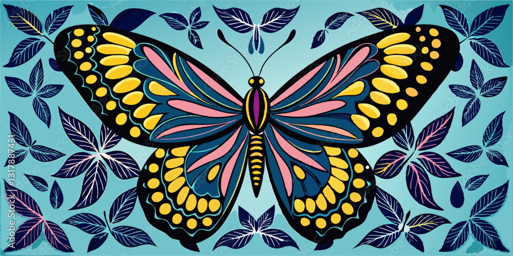 Poster seamless pattern with butterflies seamless pattern with butterfly butterfly on black
