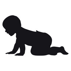 Baby Silhouette Vector Illustration