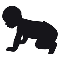 Baby Silhouette Vector Illustration