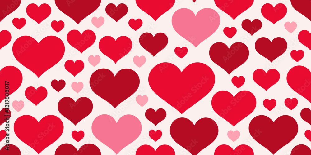 Poster seamless pattern with hearts seamless background with hearts seamless pattern with red hearts