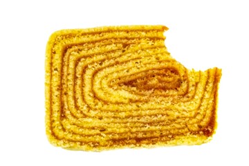Traditional roll cake also known as Swiss roll, filled with guava paste, a typical cake from...