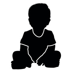 Baby Silhouette Vector Illustration