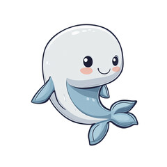 Obraz premium cartoon dolphin on white