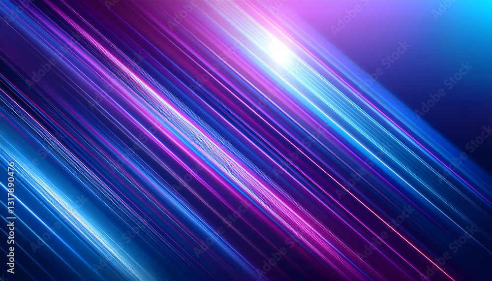 Poster diagonal streaks of light in vibrant pink and blue hues, creating a dynamic, flowing texture with a 