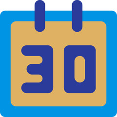 Calender 30 day fill and outline icon