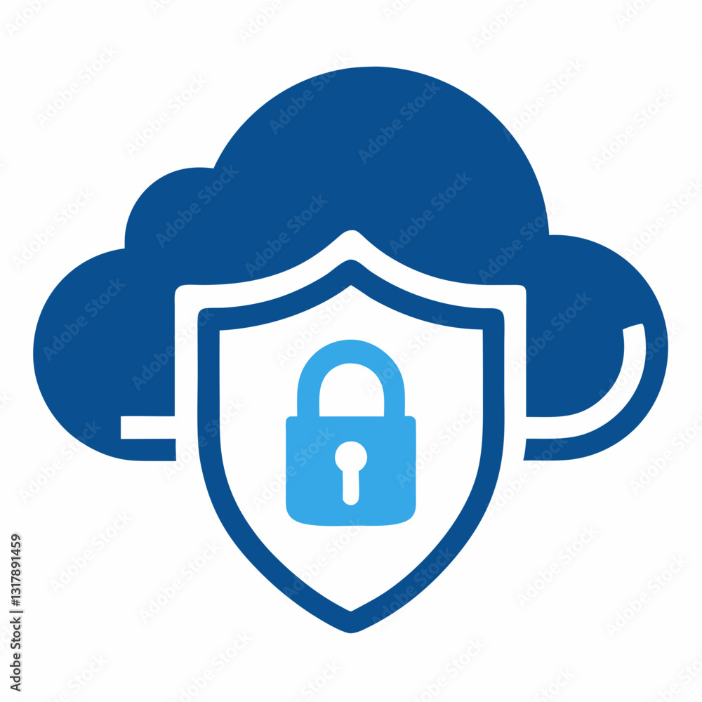 Poster cloud computing concept cloud computing icon cloud computing security concept