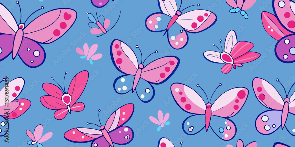 Poster seamless pattern with butterflies butterfly seamless pattern seamless background with butterflies