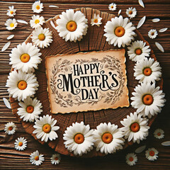 Obraz premium Happy Mother's Day Card with Floral Arrangement