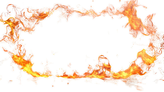 Blazing Inferno Frame: Fiery border burns around a blank space. It captures the raw power and intense visual spectacle, creating a captivating and dramatic scene.