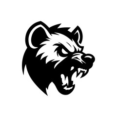 hyena logo black and white