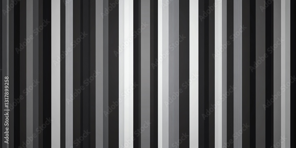 Poster vertical stripes create an abstract pattern with shades of gray and black in a modern design
