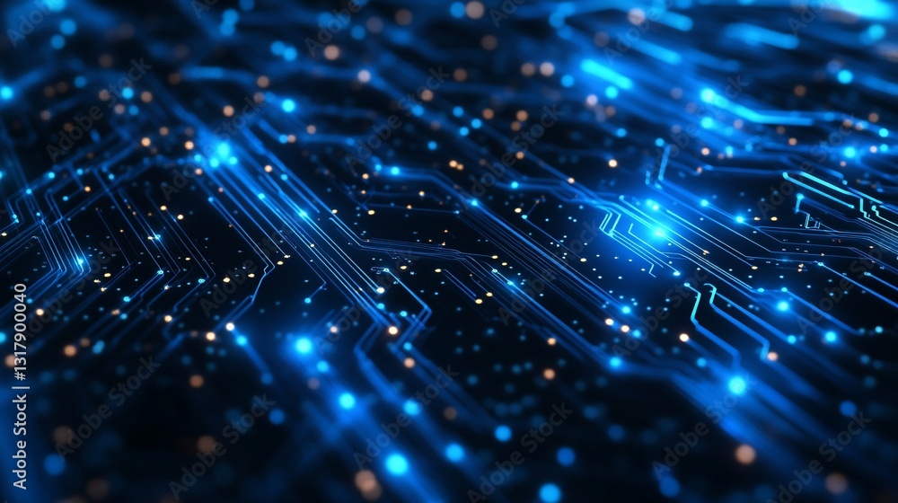 Poster abstract glowing circuit board digital network technology background