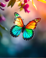 Fototapeta premium butterfly on colorful background