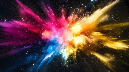 A vibrant explosion of colorful light depicting dynamic motion and energy. Dazzling Spectrum. Illustration