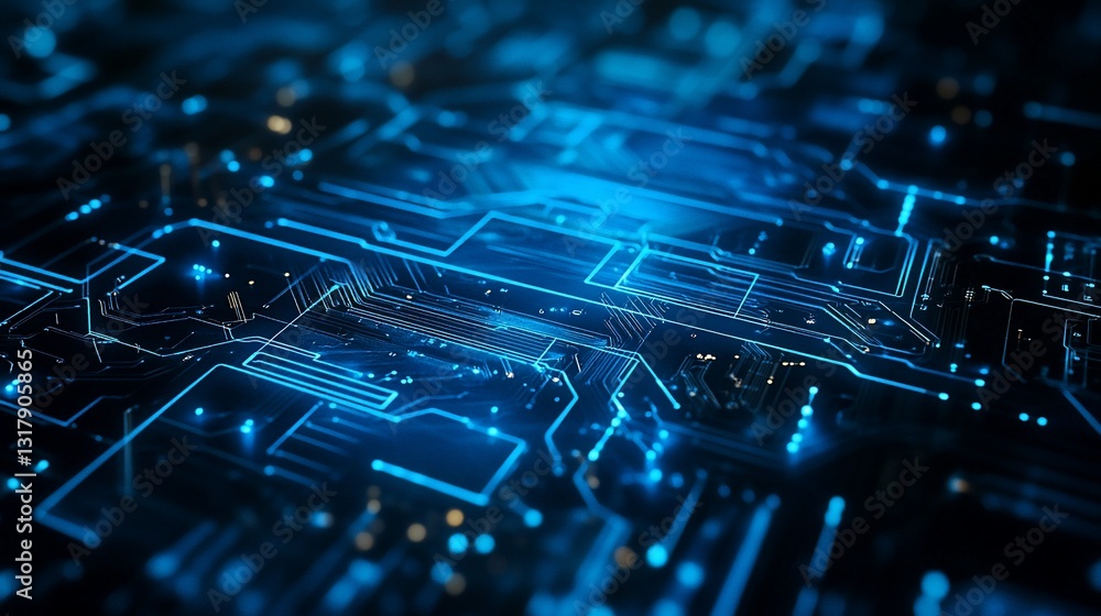 Poster abstract futuristic circuit board digital technology background image high resolution