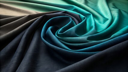 Fototapeta premium Luxurious Teal and Gray Ombre Fabric Swirl Texture