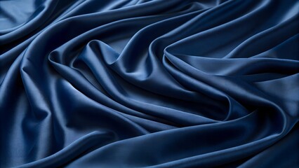 Obraz premium Luxurious Deep Blue Silk Fabric Texture Background