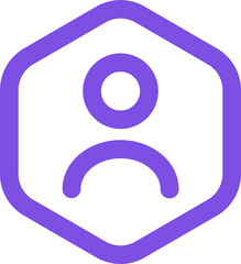 User octagon rounded outline icon