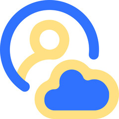 Cloud user rounded fil and outline icon
